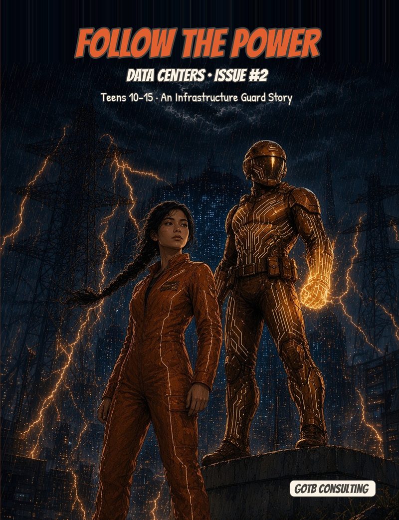 Cover of Data Centers series issue 2, Follow the Power (Teen edition)
