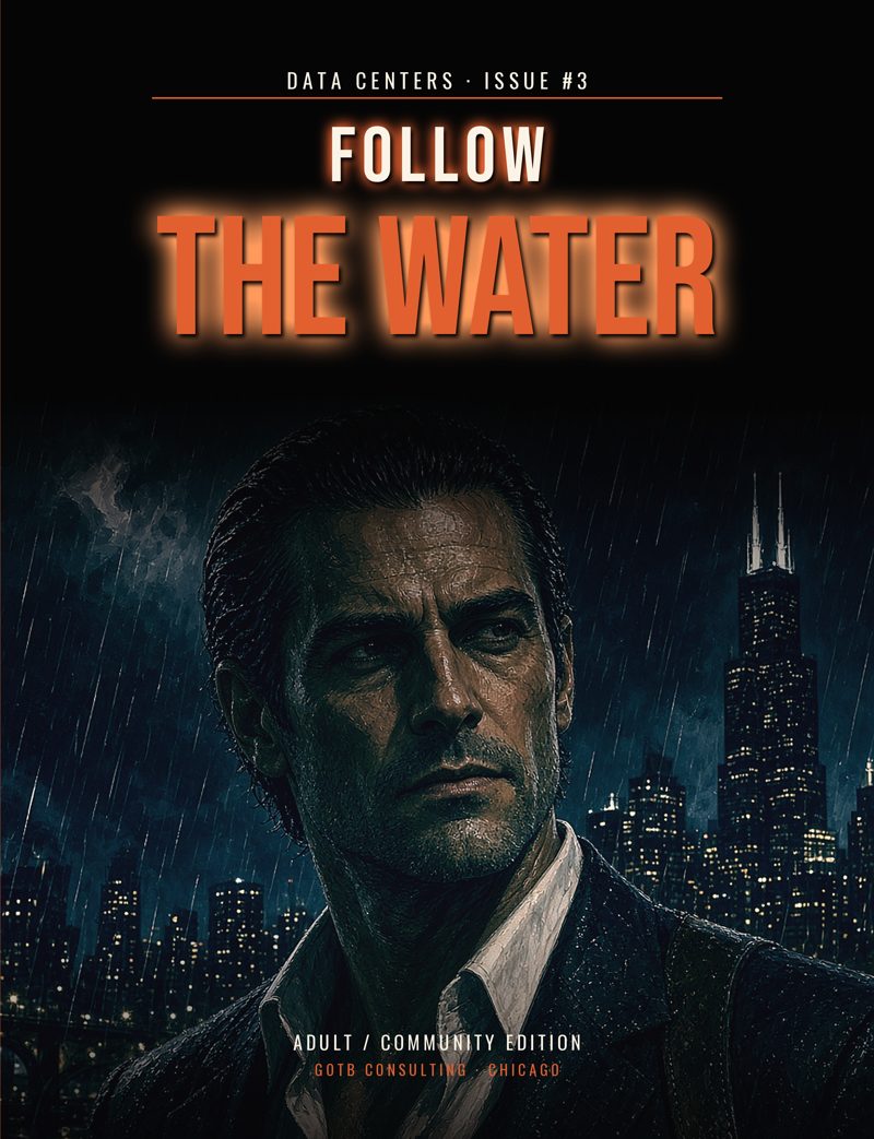 Cover of Data Centers series issue 3, Follow the Water (Adult edition)