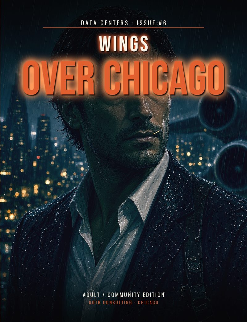 Cover of Data Centers series issue 6, Wings Over Chicago (Adult edition)