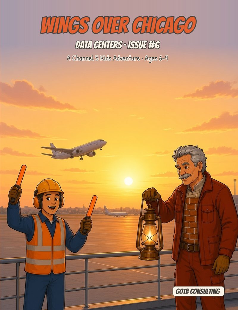 Cover of Data Centers series issue 6, Wings Over Chicago (Kids edition)