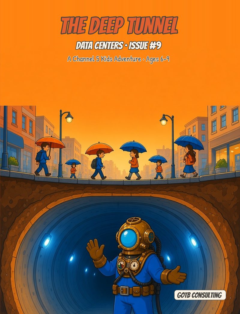 Cover of Data Centers series issue 9, The Deep Tunnel (Kids edition)