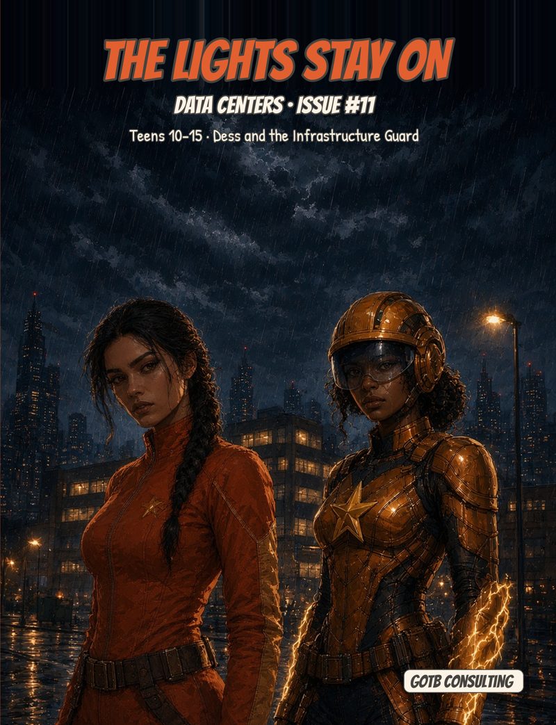 Cover of Data Centers series issue 11, The Lights Stay On (Teen edition)
