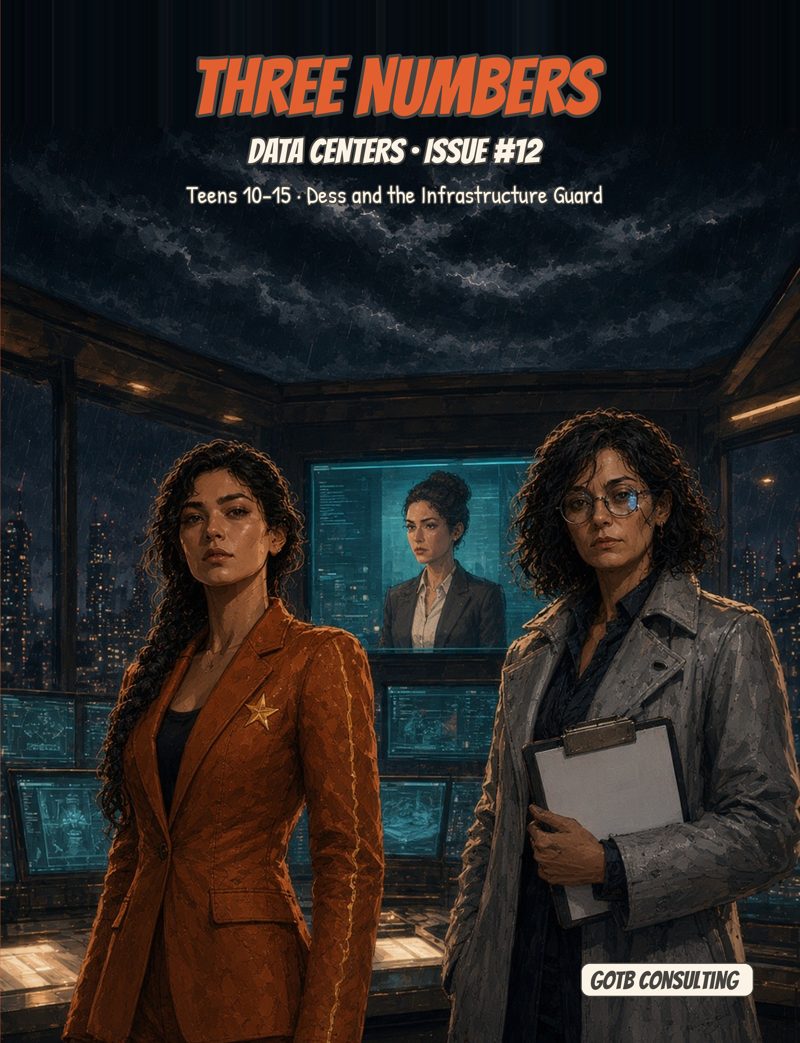 Cover of Data Centers series issue 12, Three Numbers (Teen edition)
