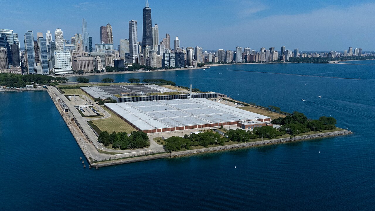 Chicago's lakefront water treatment plant